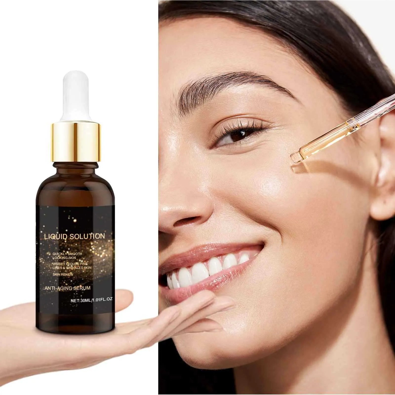 30 ml bottle of hyaluronic acid facial moisturising solution for delicate skin care