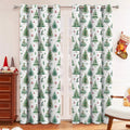 Christmas Forest colour punching design polyester shading curtain hanging on window