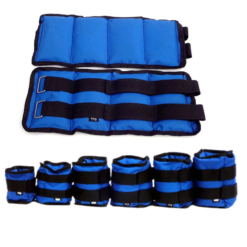 A pair of Oxford cloth legging sandbags for weight training in track and field athletics