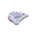 White U-shaped inflatable float with LED lights for pool lounging