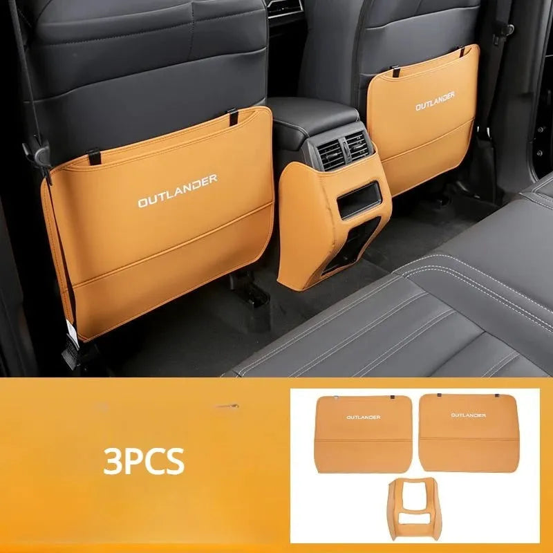 Three leather anti-kick pads for Mitsubishi Outlander Special interior protection