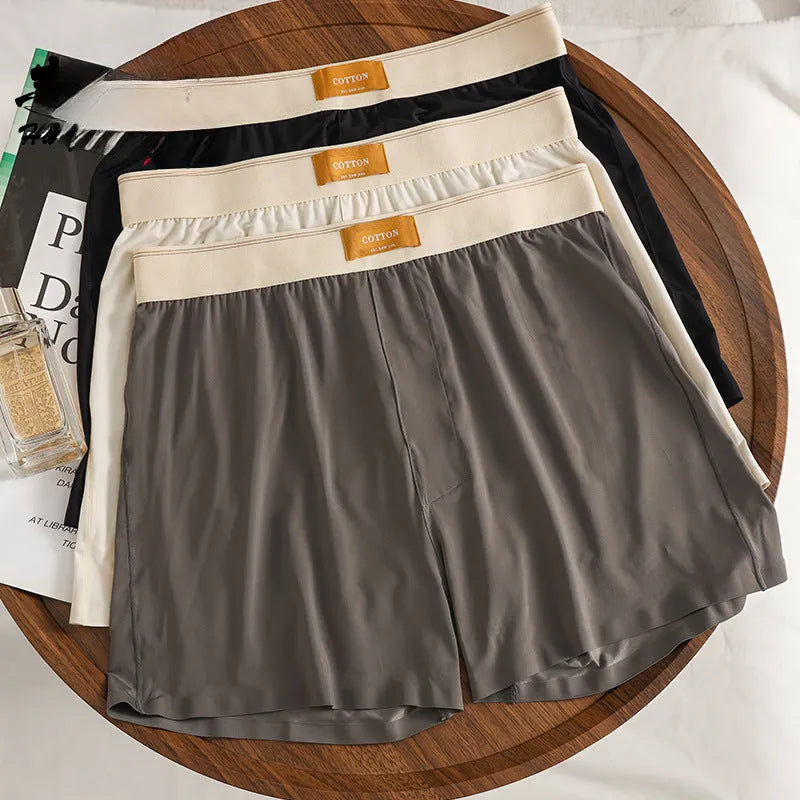 Men's loose fit ice silk underwear in multiple colours with mid waist design