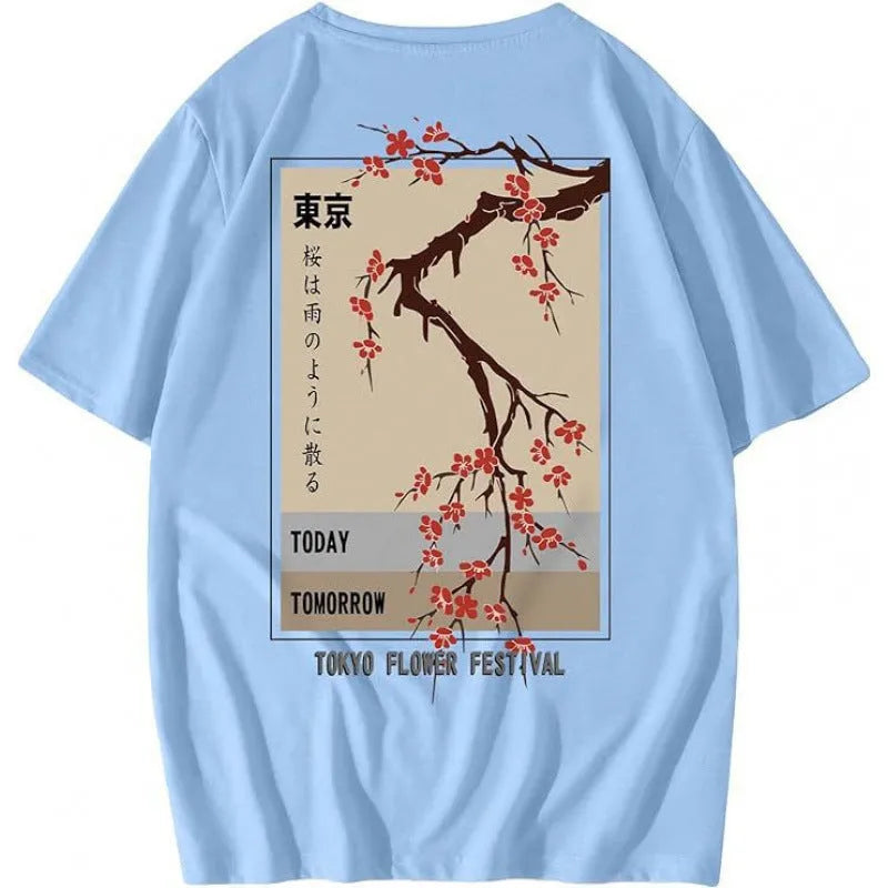 Men's printed short-sleeve casual sports T-shirt showing digital pattern design on polyester fabric.
