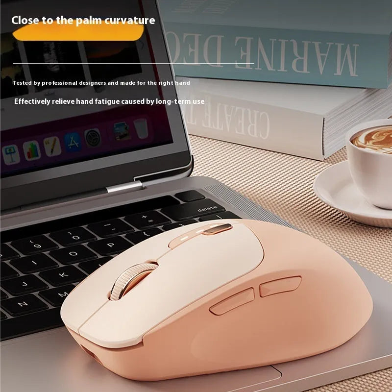 Mute wireless Bluetooth mouse in Matcha Green colour on office desk