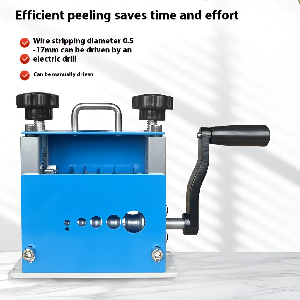 SD-017 manual wire stripping machine for 0.5-17mm diameter wires with compact tool dimensions