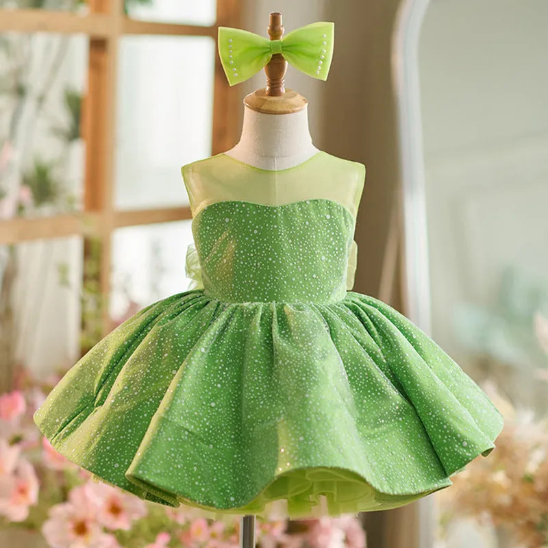 Green mint Mambo pettiskirt dress for girls, polyester fabric, full princess style, suitable for 80cm to 160cm height