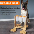 Wooden dog puzzle feeder toy 31x30x20cm for interactive feeding and mental stimulation