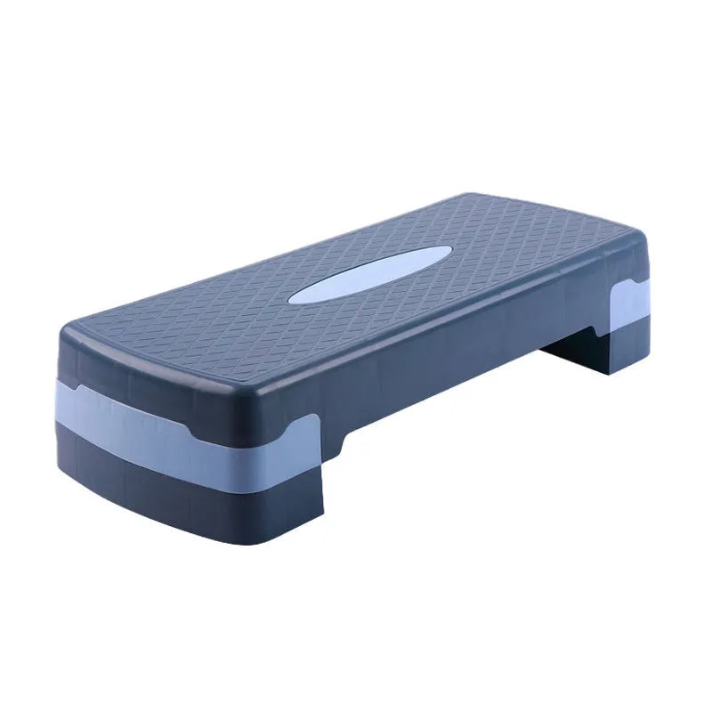 Fit Step aerobics platform in grey on a home floor, showing its 68cm length and 15cm height.