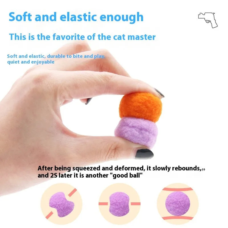 30cm pet toy firing gun with soft plush balls for interactive dog and cat play