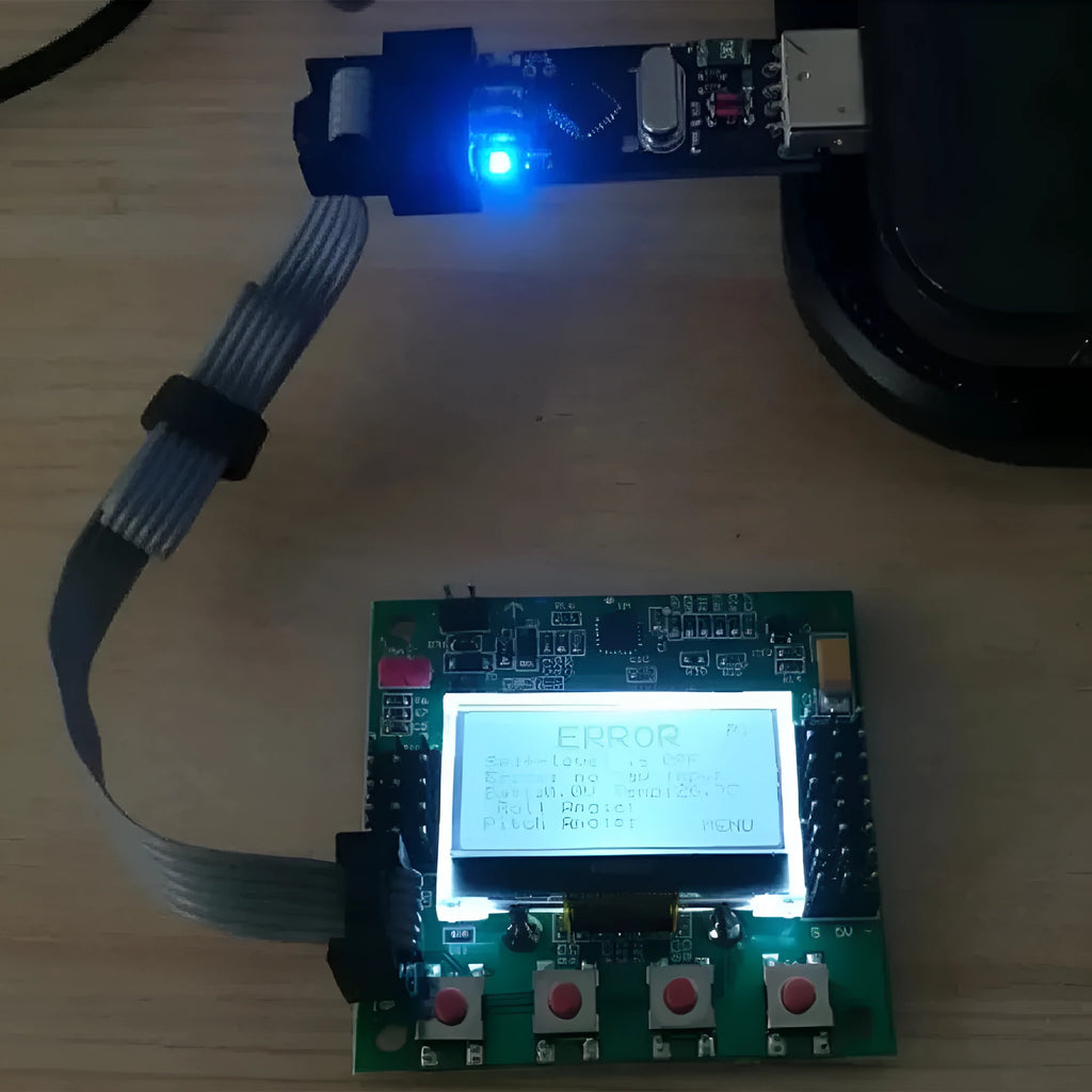 KK2 flight controller USB programmer for firmware self-balancing update, compact 9x5x1cm size
