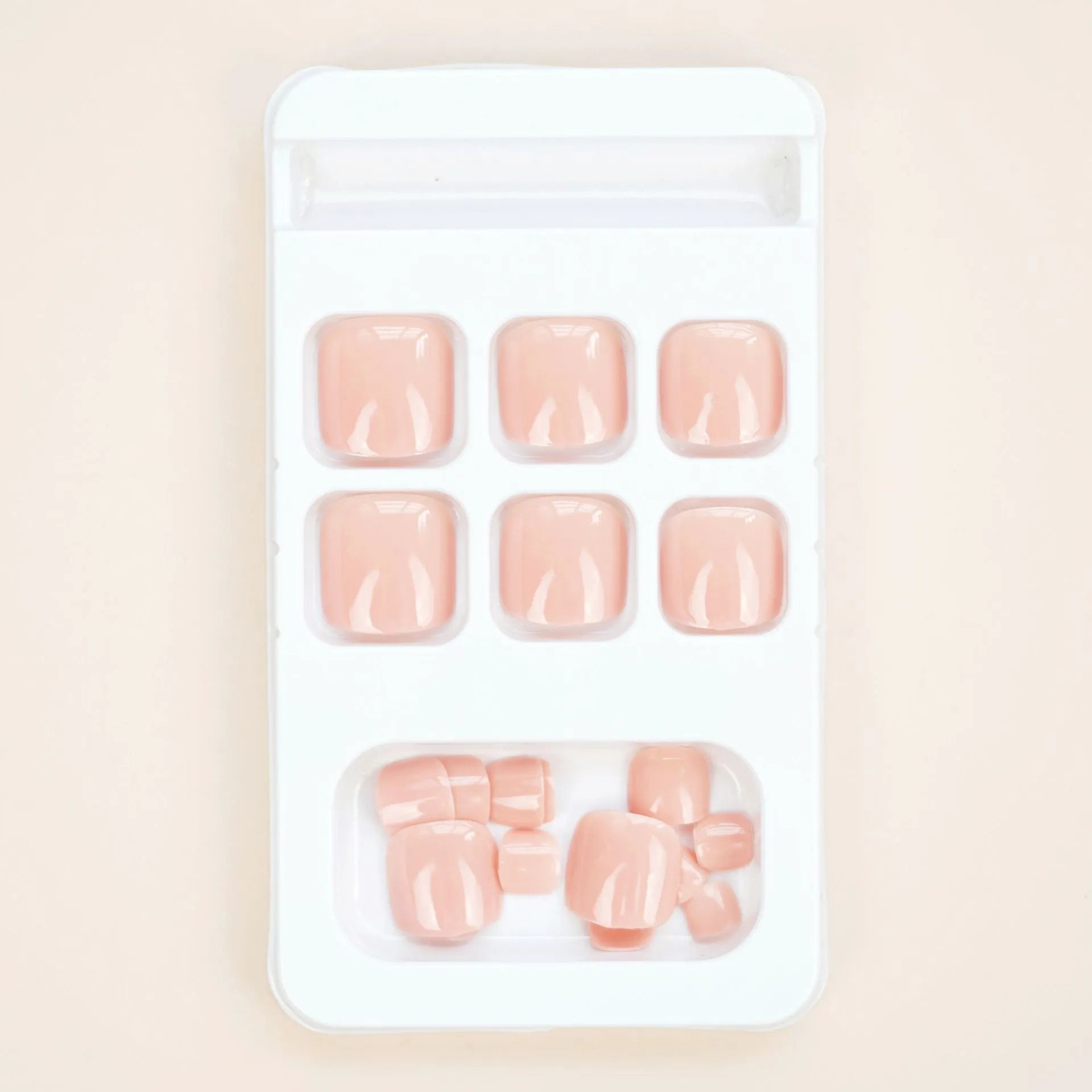 Fashion Personality toe nail stickers in skin tone colour with adhesive glue bottle.