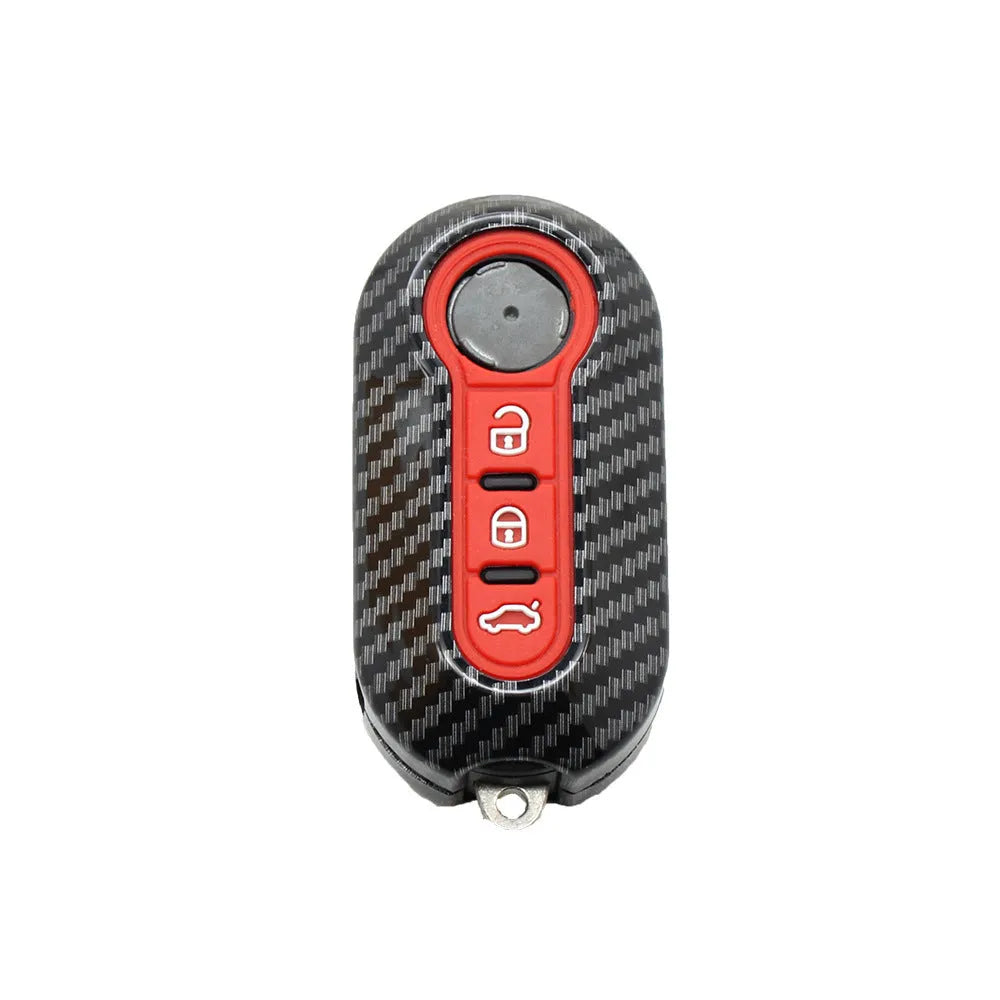 Fiat 500 key fob replacement case in ABS plastic, colours black red dark blue.
