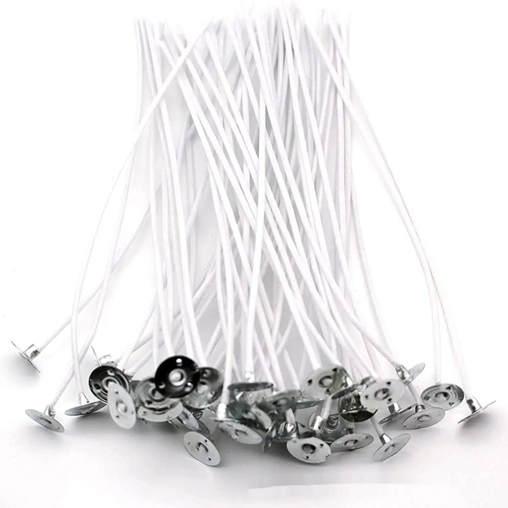 White cotton candle wick DIY material for candle making projects in three different lengths