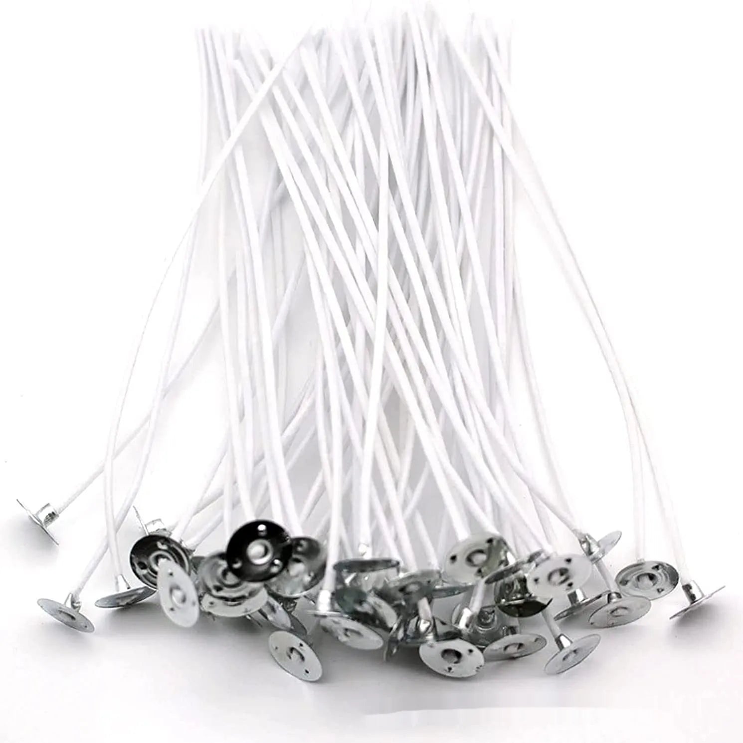 White cotton candle wick DIY material for candle making projects in three different lengths