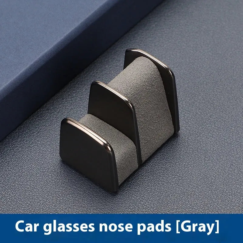 Zinc alloy and leather car dashboard sunglasses clip holder in four colours