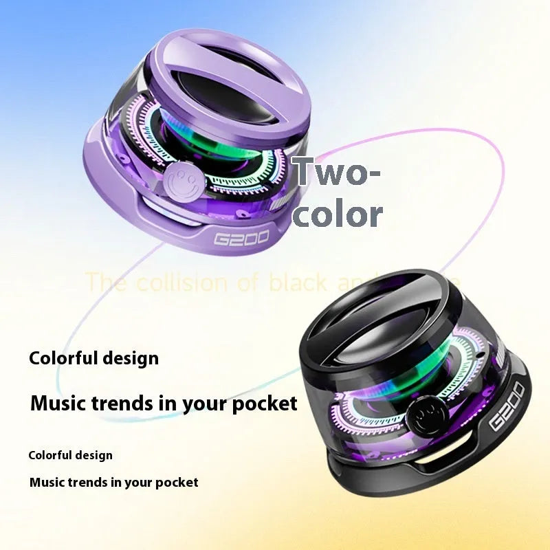 Mini wireless Bluetooth magnetic TWS speaker 56mm in black with compact cylindrical design
