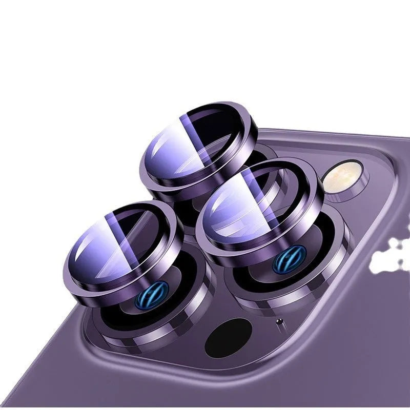 AR grade Corning tempered glass lens protector for iPhone camera, HD and explosion-proof, available in Dark Purple