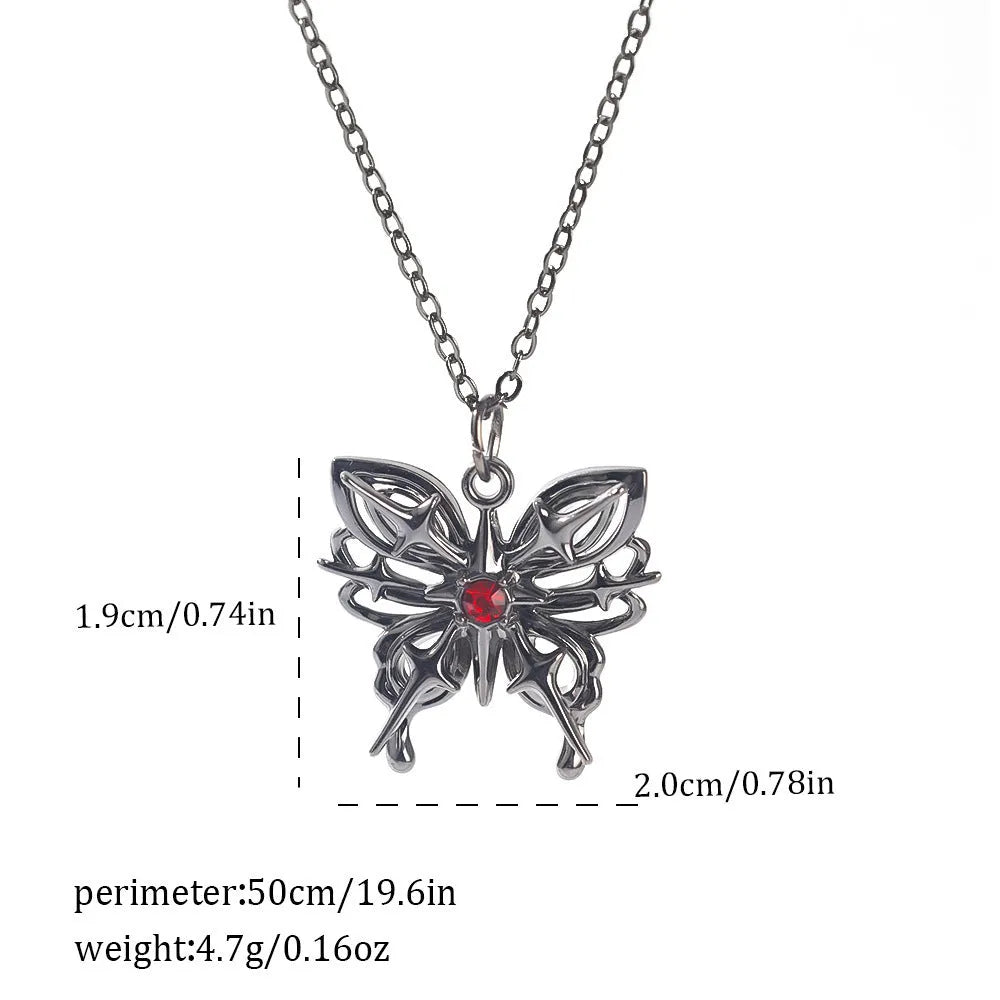 Halloween spider bat necklace dark style with electroplated zinc alloy pendant showing gothic design
