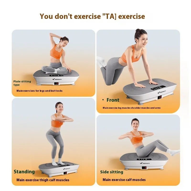 Portable grey smart power plate vibration fitness equipment with Bluetooth connectivity