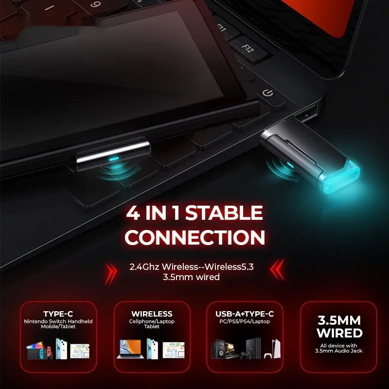 Wireless Bluetooth headset in G2 Black Red color with breathing light feature