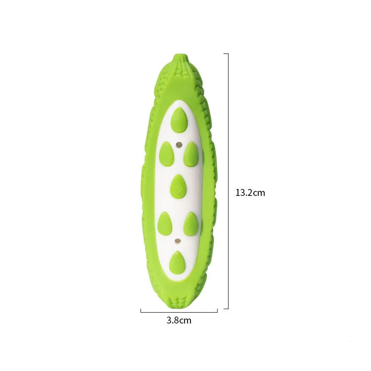 Green and purple meat-scented rubber dog chew toy for large dogs and puppies