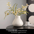 Black and white ceramic round belly French high-sense decorative vase with optional flower ornaments