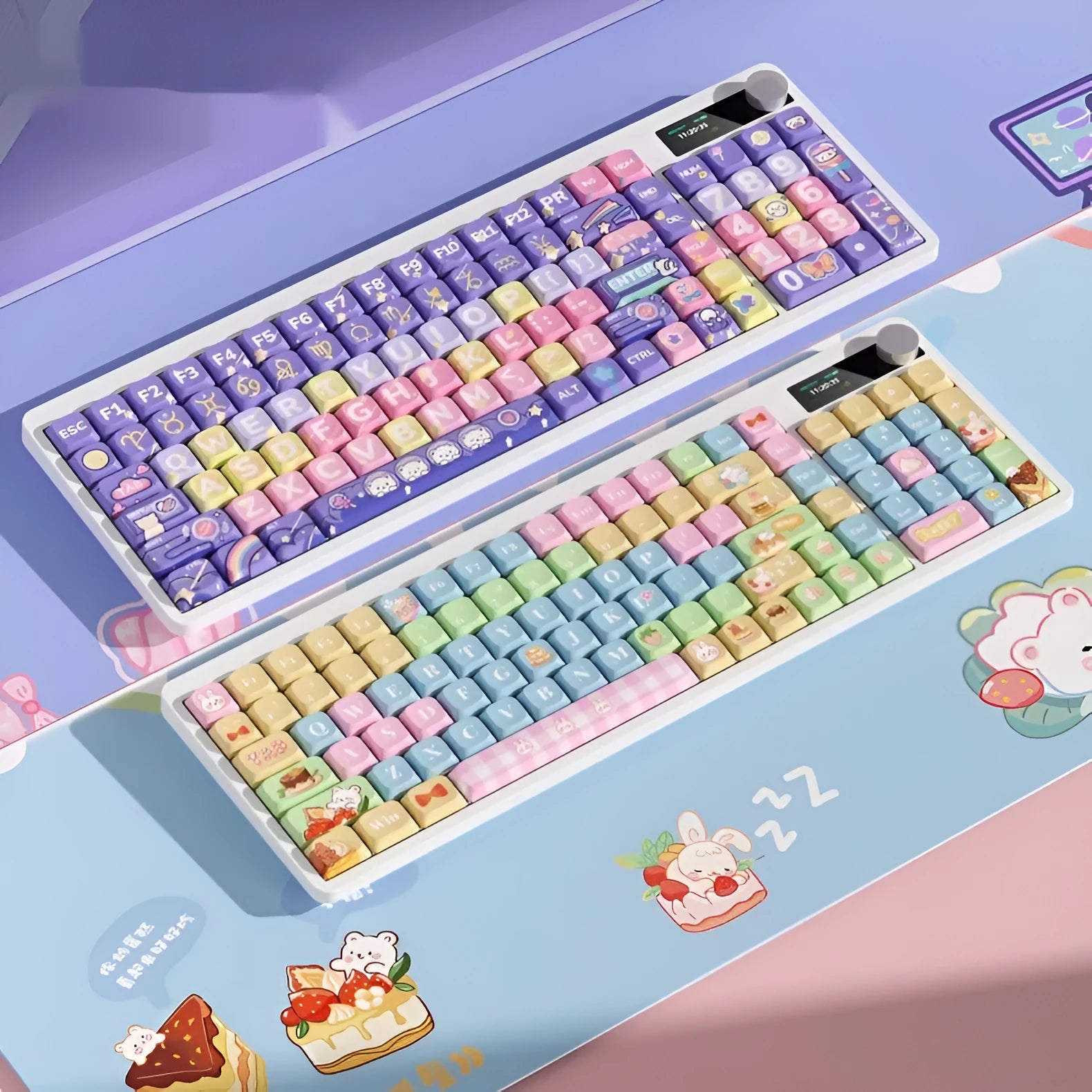 Black Iron Cow mechanical keyboard with RGB backlighting showing full key layout