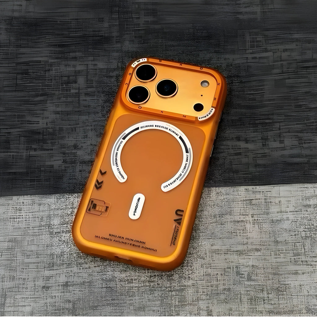 Magnetic frosted PC phone case for iPhone 17, black colour, shockproof protective cover