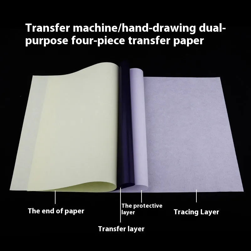 A4 tattoo transfer paper quadruple copy sheets with transfer paste gel for stencil creation