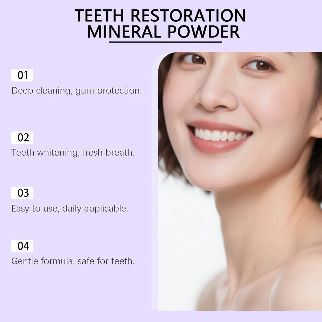 Oral care tooth powder 50g container with cleaning and stain removal for adults