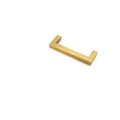 Stainless steel square pipe cabinet drawer handle in brushed silver finish