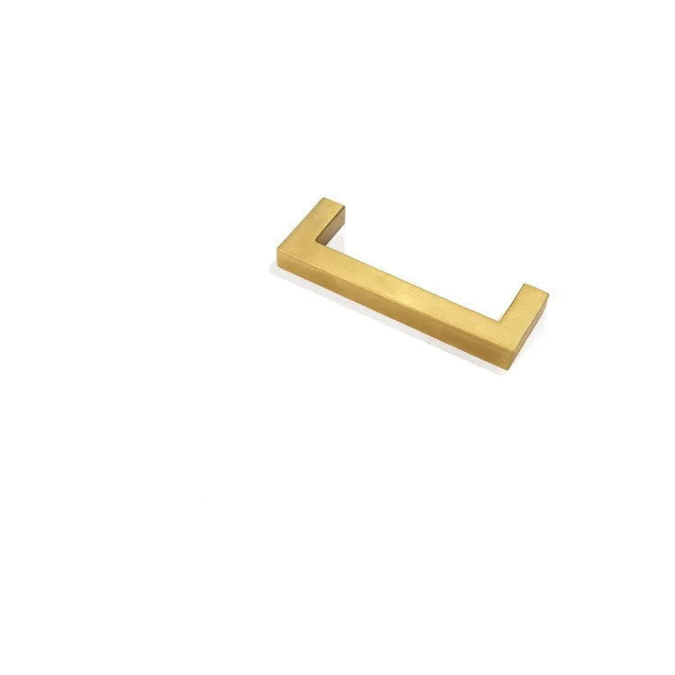 Stainless steel square pipe cabinet drawer handle in brushed silver finish