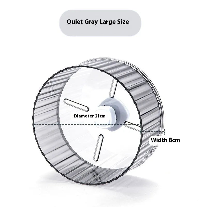 Plastic bird running wheel toy in transparent colour showing 21cm diameter size