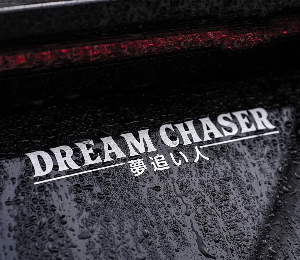 Dream Chaser design car rear window sticker in seven colour options on PET material