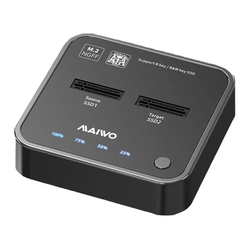 MAIWO K3016 M.2 SSD hard drive dock cloning station with data cables and power adapter