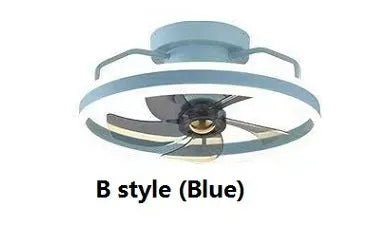 Modern ceiling fan lamp with integrated light, 500mm diameter with white acrylic shade and PC blades.