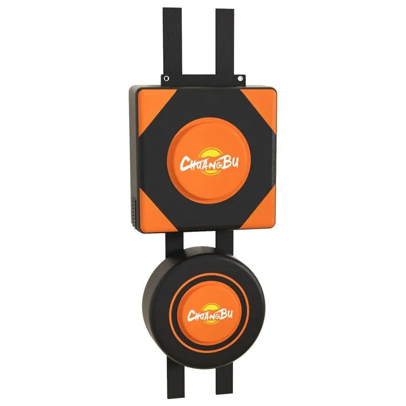 Hanging boxing sandbag wall target set with PU construction in round and square designs