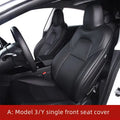Black and white PVC chloroprene car seat covers for Tesla Model 3 and Model Y interior protection.
