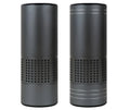Aluminium alloy car air purifier with display screen showing air quality, placed on a car dashboard.