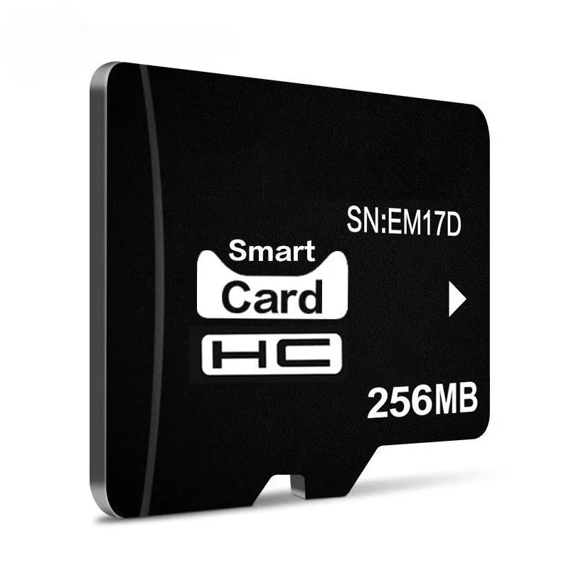 256MB TF memory card with compact dimensions in gift-ready packaging
