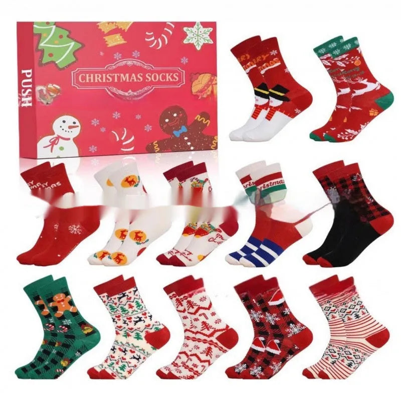 Miniature resin Christmas stocking figure from a blind box decoration set