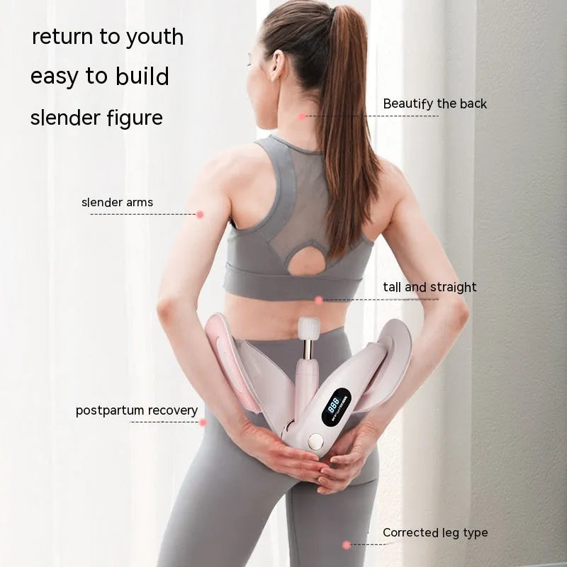Pelvic floor muscle trainer with counter in blue, grey, green, or pink colours showing ABS plastic construction