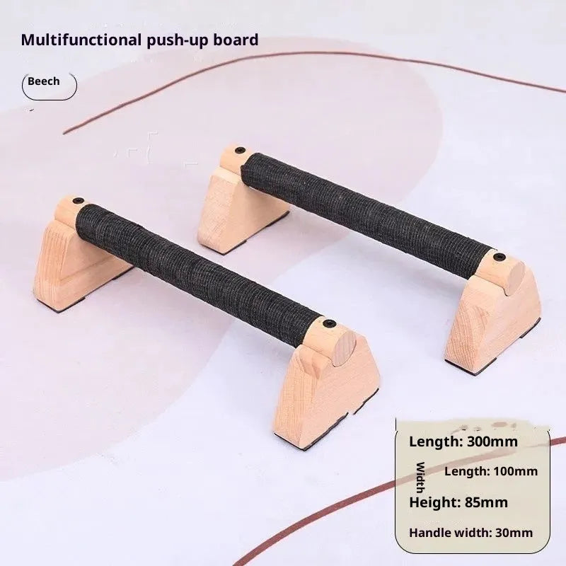 Pair of solid wood single parallel bars for fitness, beech and rubber wood options, 20cm and 30cm heights