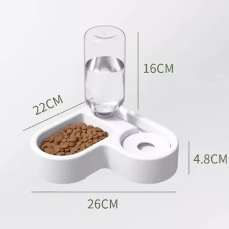 White food-grade plastic pet water fountain for cats and dogs on a countertop.