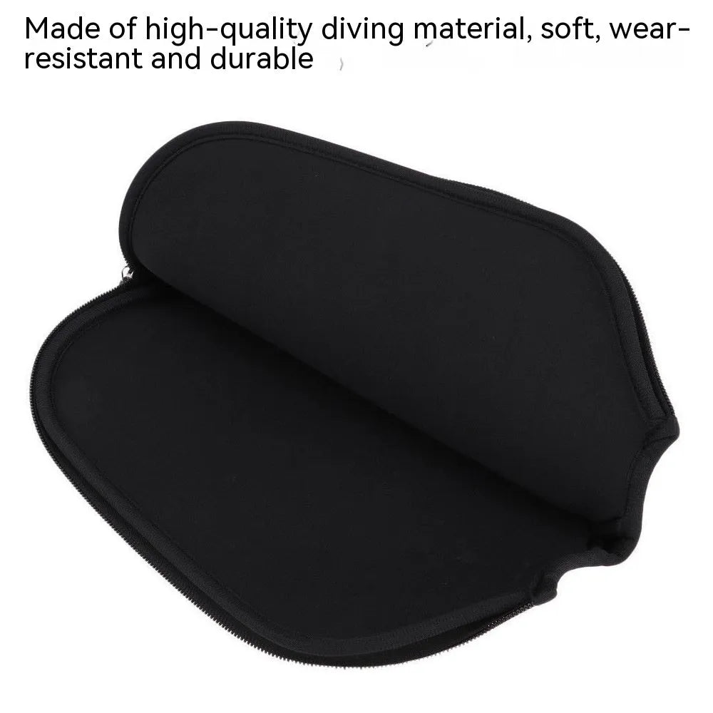 Black neoprene racket protective sleeve for table tennis equipment