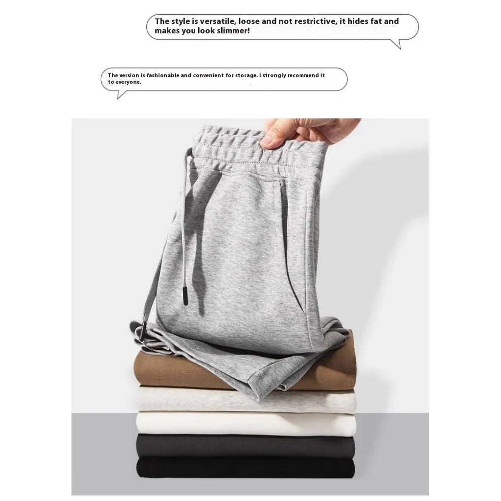Men's cotton summer sports shorts in straight-leg fit with micro-elastic waistband, shown in multiple neutral colours