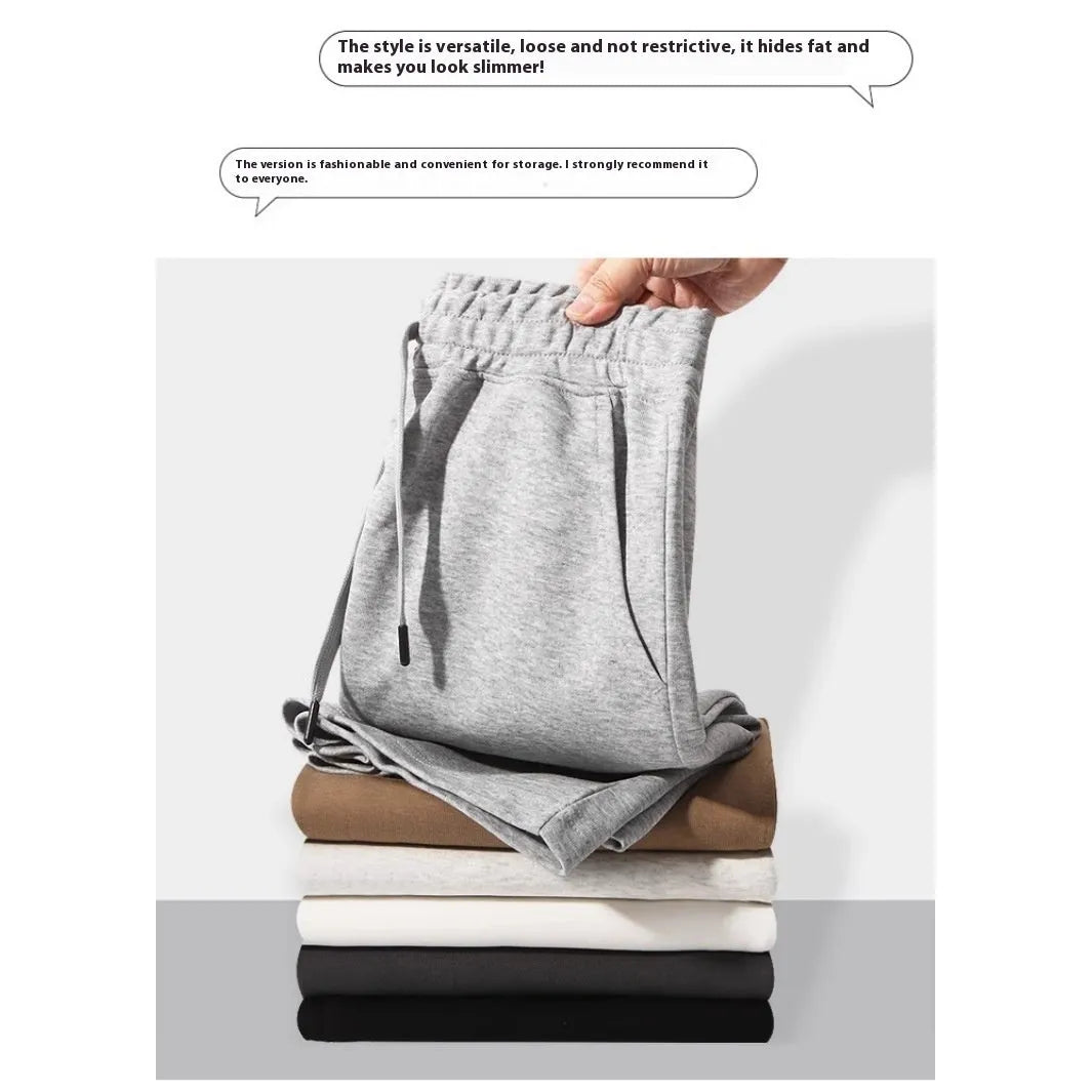 Men's cotton summer sports shorts in straight-leg fit with micro-elastic waistband, shown in multiple neutral colours