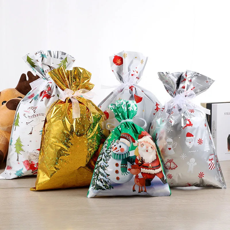 Christmas gift tying packing machine bag OPP aluminium PE 24x32cm sky blue design on white background