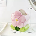 Ceramic flower pen holder storage box with floral decoration measuring 11.8 cm