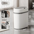 Smart trash can with waterproof sealed lid in black or white, square PP body for home use